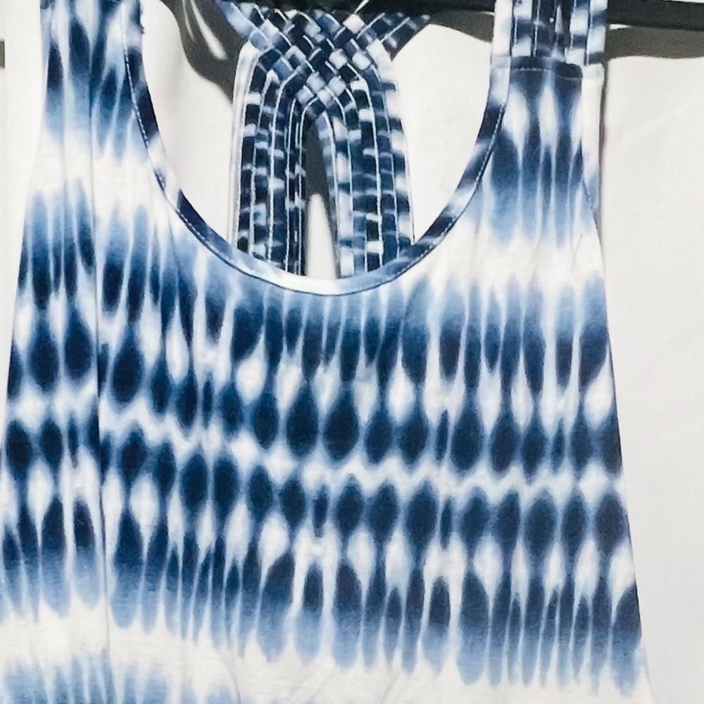 Blue and White Tie-Dye Swimsuit Coverup - Picture 6 of 8